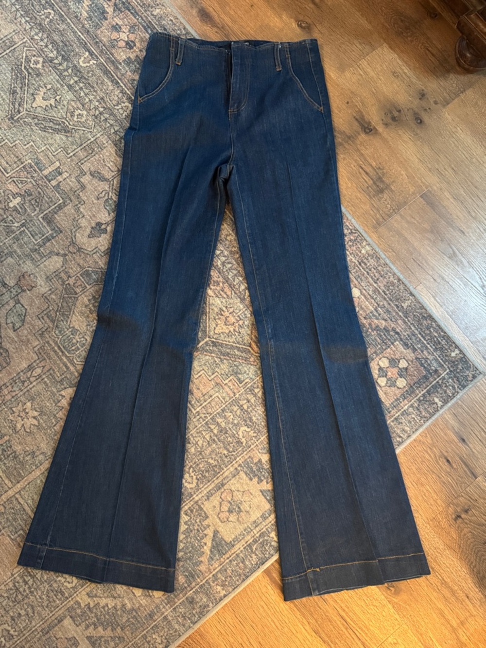 Black Label Navy Flare-Leg Denim Jeans